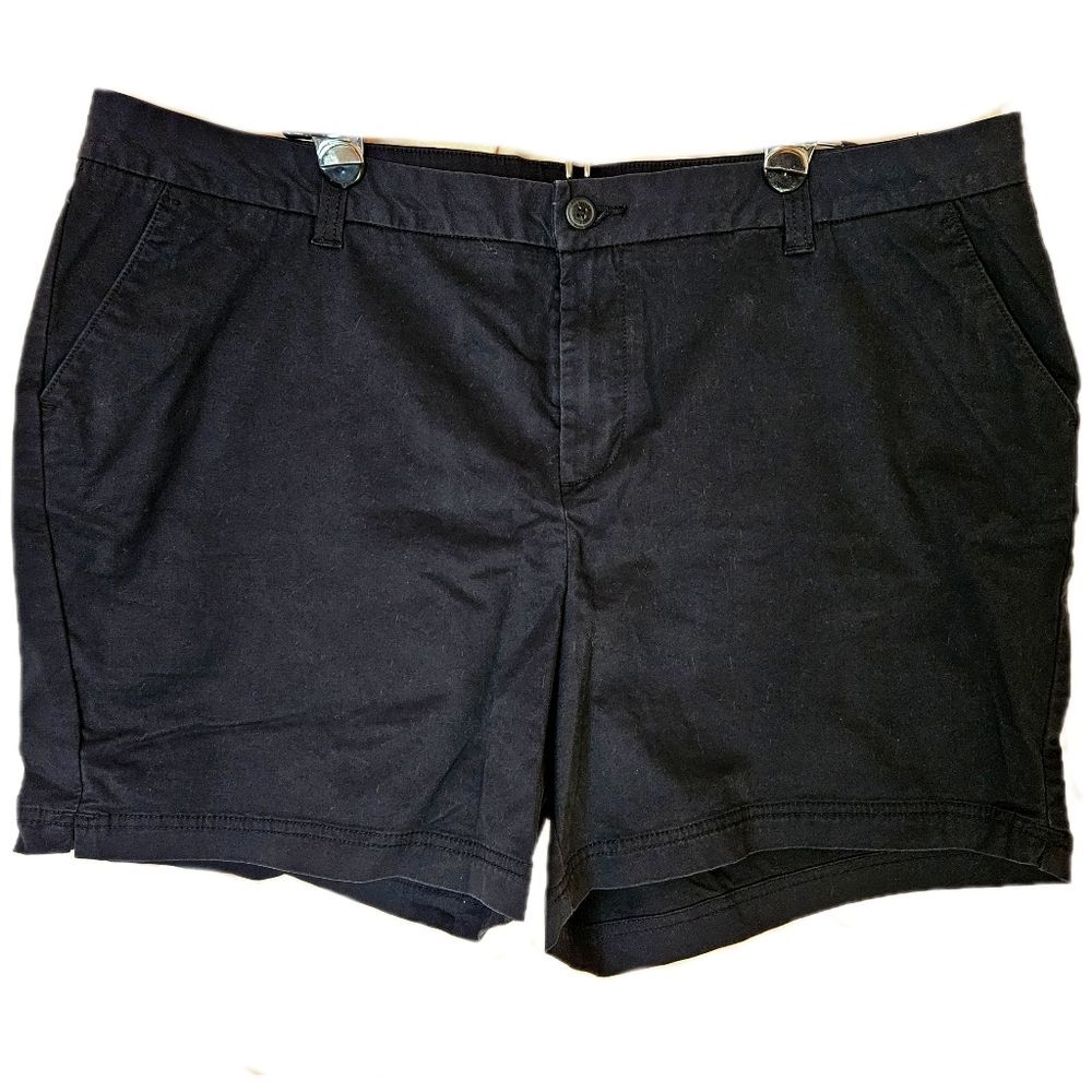 Magellan Black 5" Chino Shorts Women's 18 Stretch Casual Utility Outdoors Staple